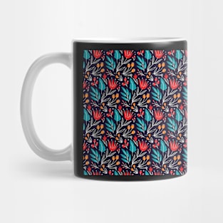 Colorful Red Flower Pattern Mug